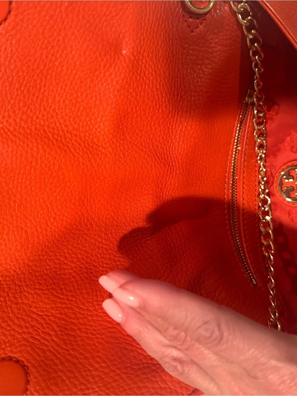 Rara Tory Burch Bright Orange Leather Flap Crossbody or clutch